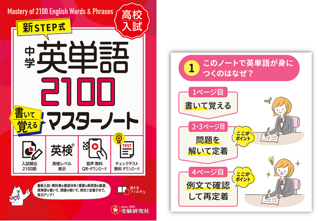 覚えたはずの英単語がテストで出てこない。そんな経験がある中学生へ。人気YouTuber塾講師・ラオ先生推薦の『英単語2100』から『英単語2100 書いて覚えるマスターノート』が新登場！