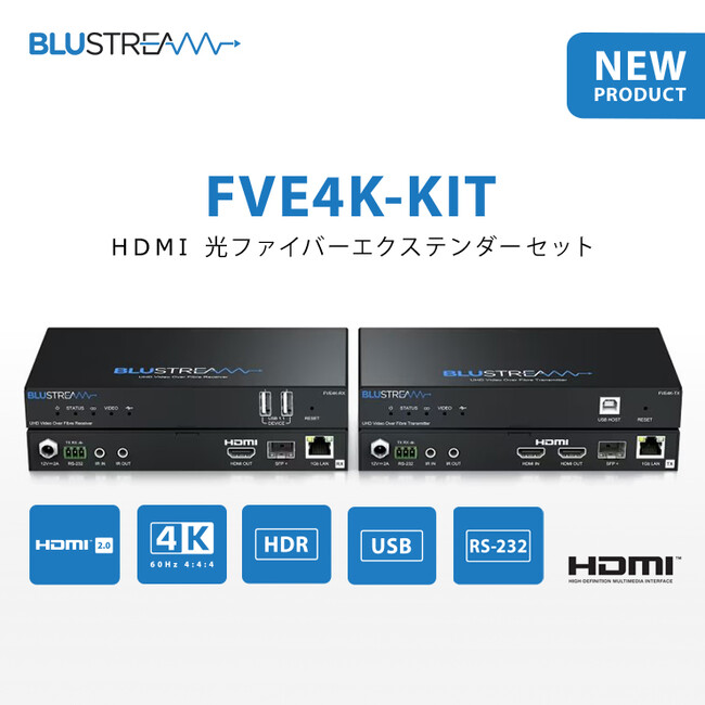 Blustream（ブルーストリーム社）HDMI光ファイバーエクステンダーセット 2024年7月23日発売開始！！
