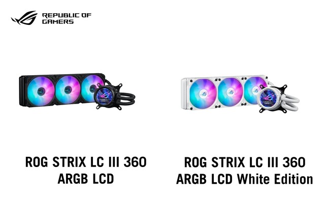 ASUSのゲーミングブランドのROGより、「ROG STRIX LC III 360 ARGB LCD」「ROG STRIX LC III 360 ARGB LCD White Edition」を発表