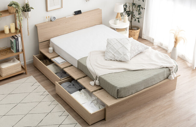 ベッドサイドにゆとりの空間を！ステージベッド×収納の新ベッド！寝室に遊びと機能性を持たせる“収納付きステージベッド”発売
