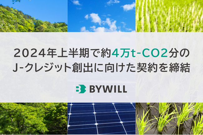 2024年上半期で、約4万t-CO2分のJ-クレジット創出に向けた契約を締結