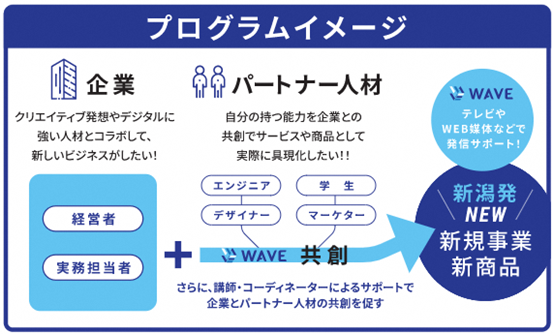 新規事業創出プログラム「WAVE」を実施。参加企業と共創パートナー人材を募集。