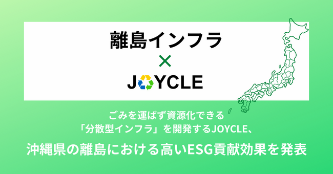 JOYCLE、沖縄地域における実証実験により、離島エリアでの廃棄物の分散処理によるESG貢献効果の高さを証明