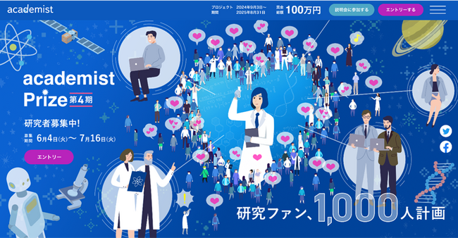 アカデミスト主催『academist Prize 第4期』採択者5名がついに決定！～ 2024年7月19日（金）19時から ～