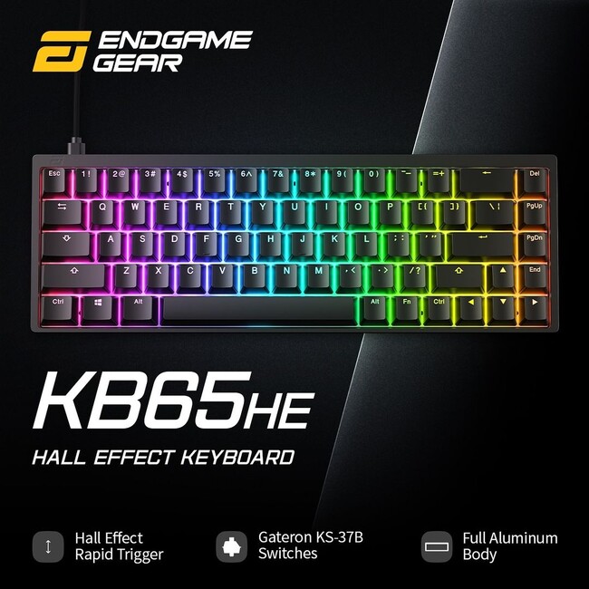 ラピッドトリガー搭載ゲーミングキーボード Endgame Gear「KB65HE」を7月18日発売