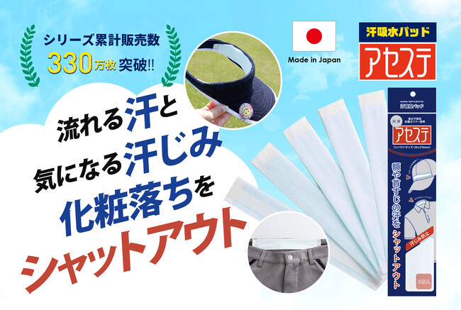 ＼タオルの5倍の吸水力／薄さわずか1.5ｍｍの汗吸収パッド。1滴の汗も逃さずキャッチ!!