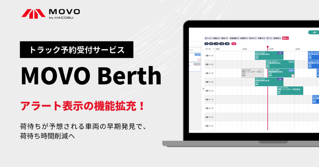 Hacobuの「MOVO Berth」、アラート表示の機能拡充