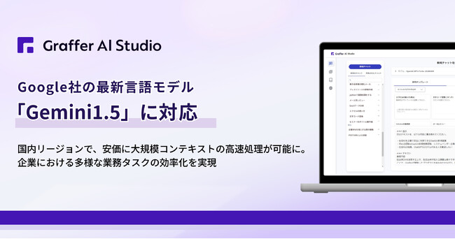 Graffer AI Studio、Google社の最新言語モデル「Gemini1.5」に対応