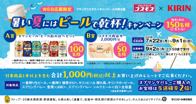 OWNLYを活用して、キリンビール株式会社がドラッグコスモス×キリンビール共同企画「暑い夏にはビールで乾杯！キャンペーン」を実施