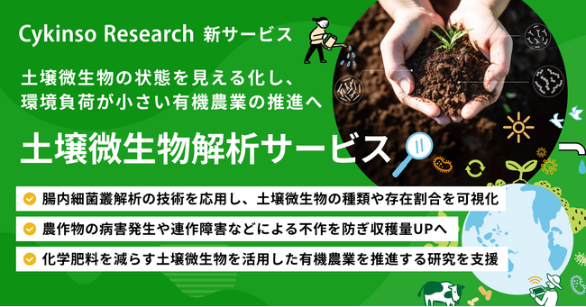 研究支援サービス「Cykinso Research」にて、土壌微生物を見える化する新サービス「土壌微生物解析サービス」を開始！