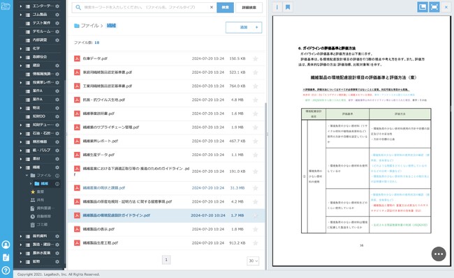 リーガルテック社、「リーガルテックVDR 繊維業」を用いて、新製品の開発データ共有を支援