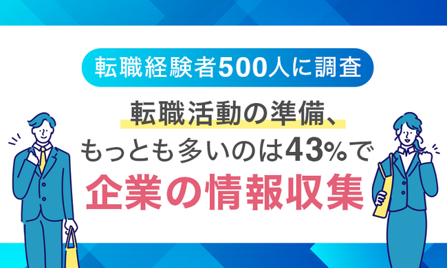 【転職経験者500人に調査】転職活動の準備、もっとも多いのは43%で「企業の情報収集」