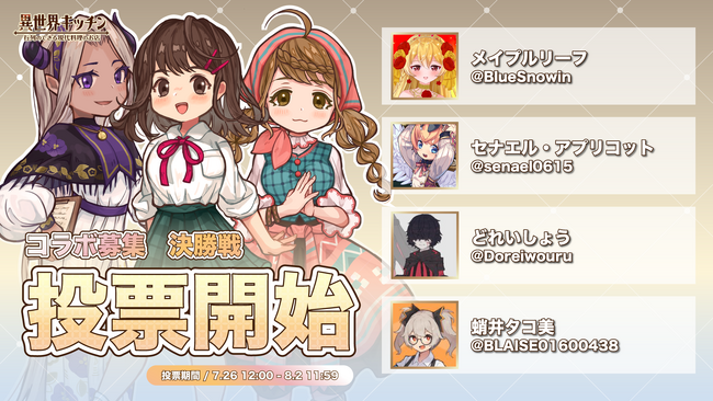 ゲームコラボが投票で決まる！　いよいよ決勝！　『異世界キッチン行列のできる現代料理のお店』