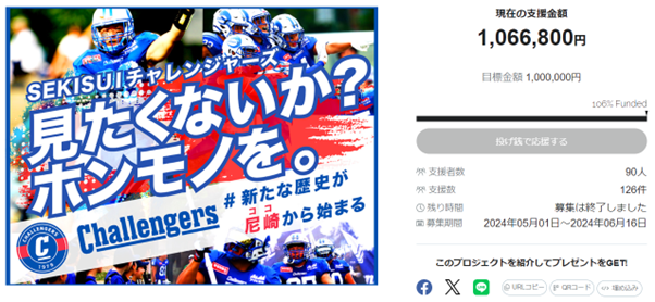 【クラウドファンディング目標達成！】SEKISUIチャレンジャーズ