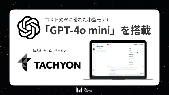 最新の高速・高性能LLM「GPT-4o mini」を「Tachyon 生成AI」に搭載