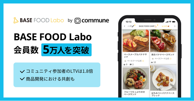 Communeを活用した「BASE FOOD」のオンラインコミュニティ「BASE FOOD Labo」が会員数5万人を突破