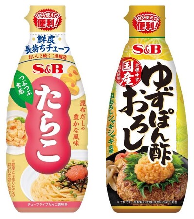 人気の素材２種をチューブに！手間なくたっぷり使える大容量タイプ「つぶつぶ食感 たらこ」「ゆずぽん酢おろし」８月１２日　新発売