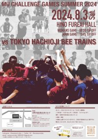 東京八王子ビートレインズ×明星大学体育会男子籠球部「MU Challenge Games Summer 2024」を8月3日に開催！ ～大学生がプロバスケットボールチームと対戦し、地域を盛り上げます～