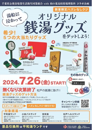 松戸市内の銭湯に行って、オリジナル銭湯グッズをゲットしよう！