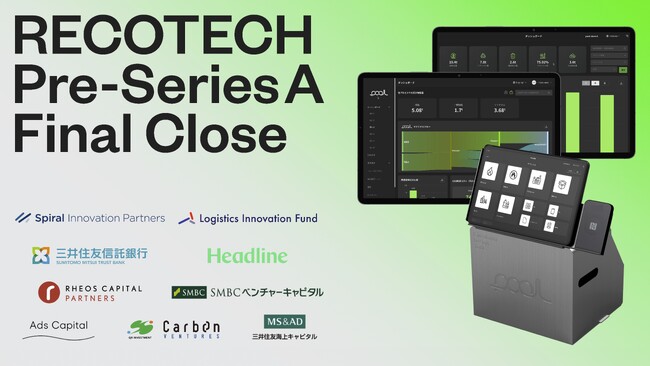 RECOTECH、プレシリーズAの資金調達をファイナルクローズ