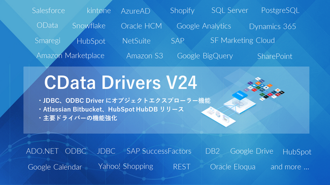270以上のSaaS / DB にリアルタイムデータ連携する『CData Drivers』のV24 をリリース