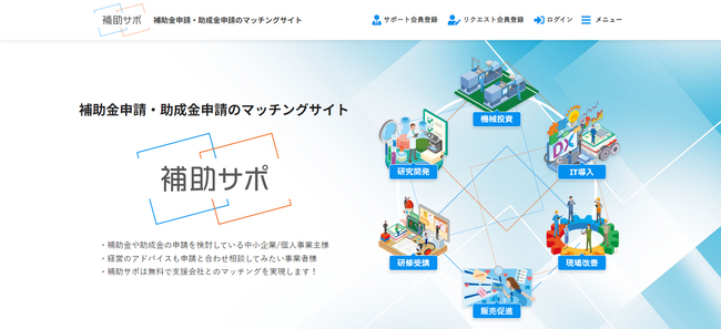 カスタメディアがFront-C合同会社が運営する補助金・助成金の申請を専門家に相談できるマッチングサイト「補助サポ」を構築