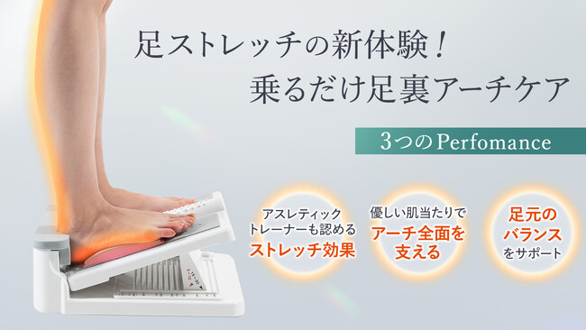 足ストレッチの新体験。販売開始から40年のロングセラー商品ストレッチングボードに足裏サポート機能をプラス。Makuakeにて予約販売開始
