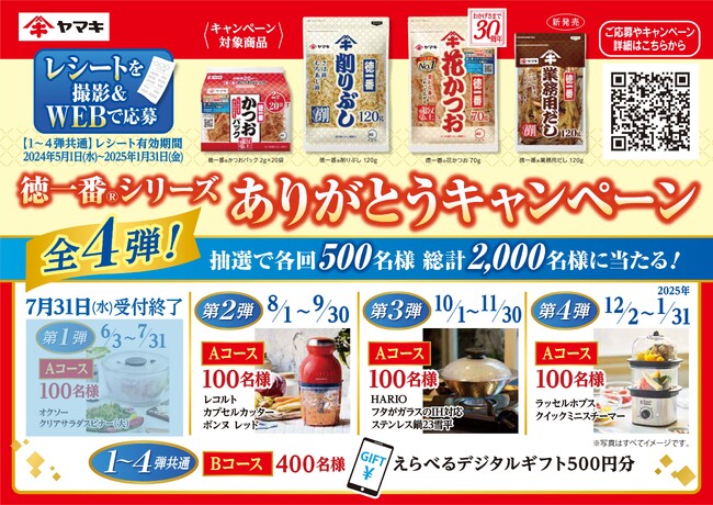 発売30周年を記念した「徳一番(R)シリーズありがとうキャンペーン」第2弾を開始！
