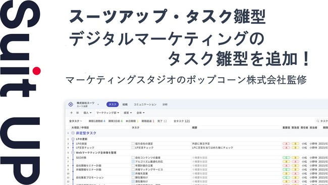 経営支援クラウド「Suit UP」、デジタルマーケティングのタスク雛型の追加のお知らせ