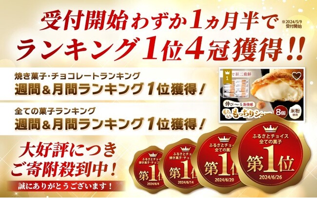 驚愕の11冠達成！ふるさと納税返礼品で食べられる今話題の新食感スイーツ「羽二重もっちりシュー」（福井県坂井市）