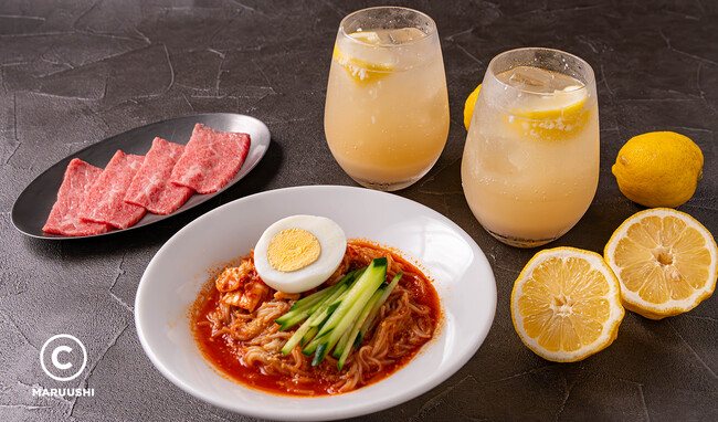 黒毛和牛焼肉で包む“肉巻き冷麺”と“焼肉専用どぶろく” マルウシミートで「真夏のダブルコラボフェア」8月10日(土)より開催！人気韓国酒場「野毛テポチ」＆クラフトサケ「木花之醸造所」とタッグ