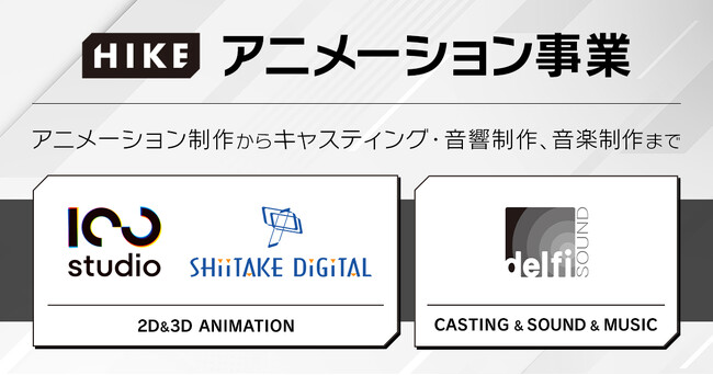 HIKEが音響制作・サウンド制作・音楽原盤製作を行う「デルファイサウンド」に「100studio」の音響制作業務を一元化