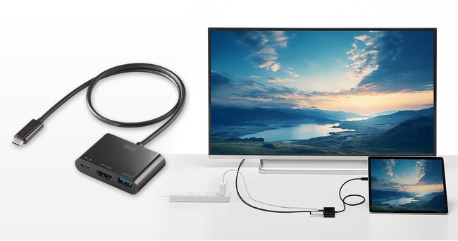 Type-CポートをHDMI(4K/60Hz)に変換し映像出力ができる変換アダプタを発売