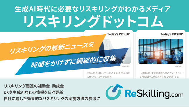 KIZASHI、生成AI時代に必要なリスキリングがわかるメディア「Reskilling.com」内にデイリーニュースを紹介する新カテゴリ「Today’s PICKUP」をローンチ