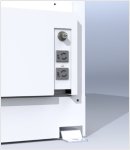 <出力部コンセント(装置右面下部)> <出力部コンセント(装置右面下部)>