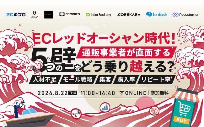 ECレッドオーシャン時代！通販事業者が直面する5つの壁をどう乗り越える？人材不足/モール戦略/集客/購入率/リピート率