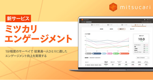 ワーク・エンゲージメントや従業員満足度を計測する「ミツカリエンゲージメント」サービスをリリース