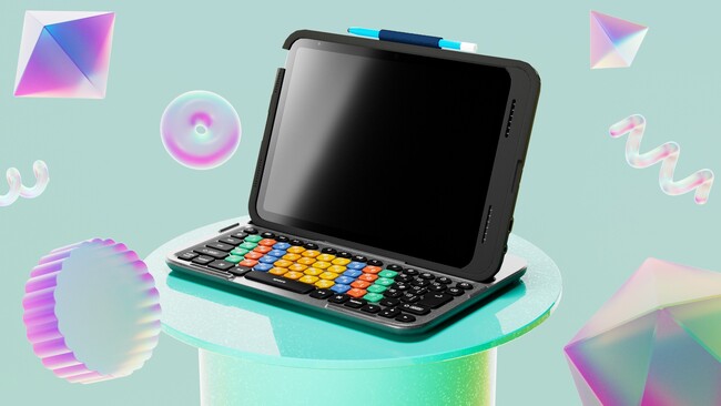 iPadを活用した学習で、正しいキー入力を楽しく覚えられるiPadケース付きキーボード「KEY PALETTO Folio」を2025年初頭に新発売