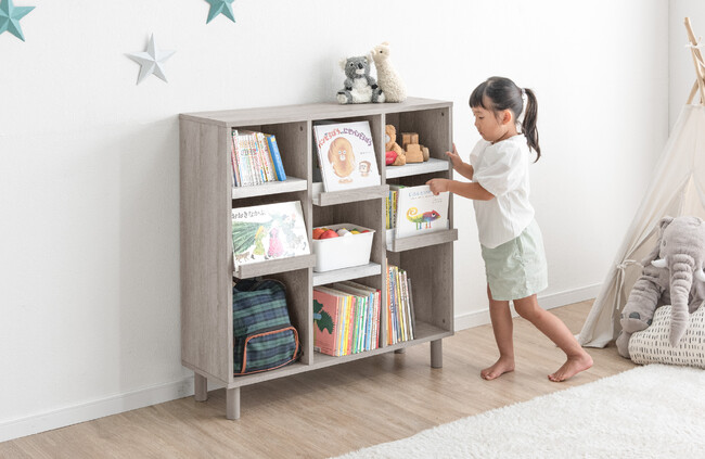 お片付けが習慣に!ディスプレイ可能な絵本ラック登場~シンプルデザインでお子様が成長しても使える!~