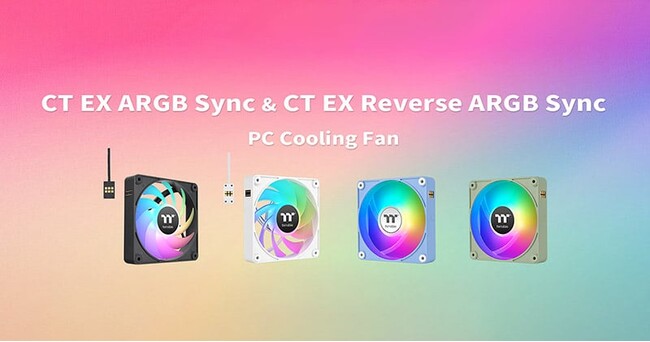 エアフローとメンテナンス性に優れたアドレサブルRGBファン、Thermaltake社製「CT EX ARGB Sync」シリーズを発表