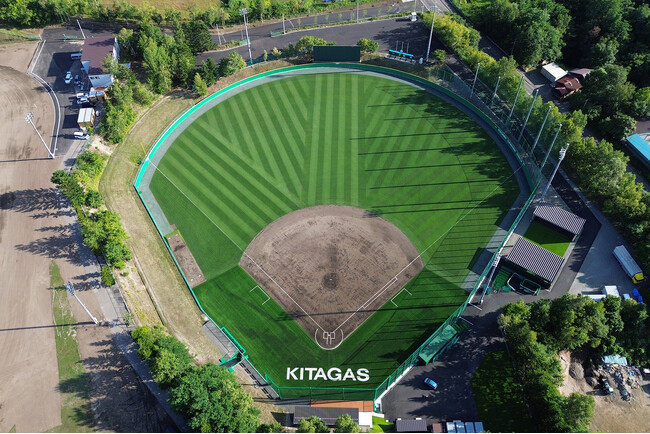 北海道ガス硬式野球部の足元を支える「硬式野球場及び運動場等」の整備工事完了報告
