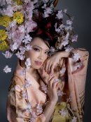 (1)フラワーアートヘッドドレス モデル例 (1)フラワーアートヘッドドレス モデル例