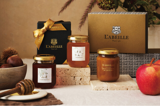 【L’ABEILLE】香ばしさを感じる”山栗”のはちみつ、ご自宅で簡単に“モンブラン”が楽しめる栗ペーストが登場！「秋のはちみつギフト」