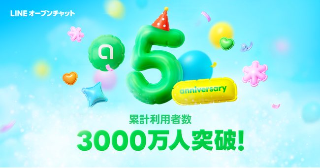 【LINEオープンチャット】累計利用ユーザー数が3,000万人を突破。5周年を記念したインフォグラフィックスを公開。特定のキーワードでトークルームに表示する期間限定アニメーションも開始