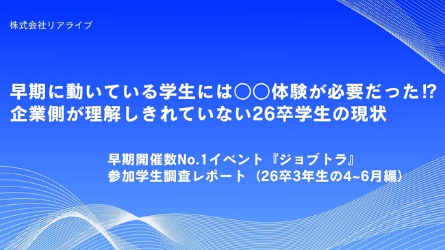 早期開催数No.1イベント『ジョブトラ』参加学生調査レポート　（26卒4月~6月編）