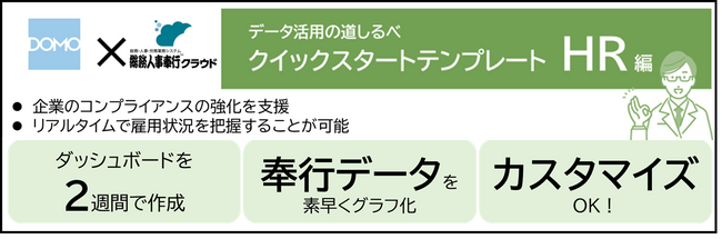 NDIソリューションズ、オービックビジネスコンサルタントの「総務人事奉行クラウド」のデータ活用を素早く実現できるDomoクイックスタートテンプレート（HR編）の提供を開始