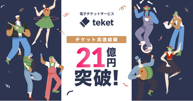 電子チケット販売サービスteket（テケト）、登録団体数が10,000を突破。チケット流通総額は21億円に