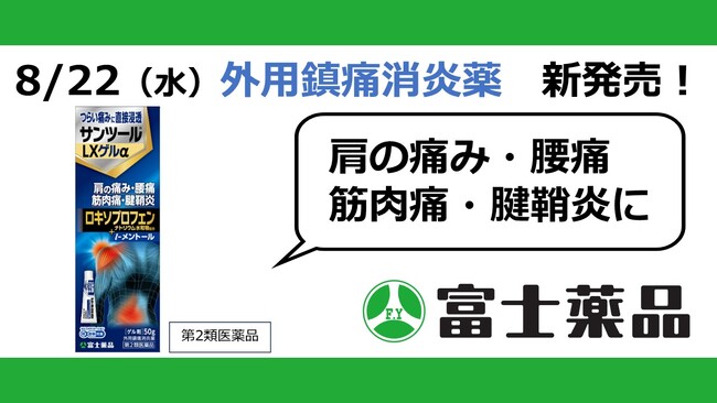 つらい痛みに直接浸透　外用鎮痛消炎薬「サンツール(R)LXゲルα」8/22(木)新発売！