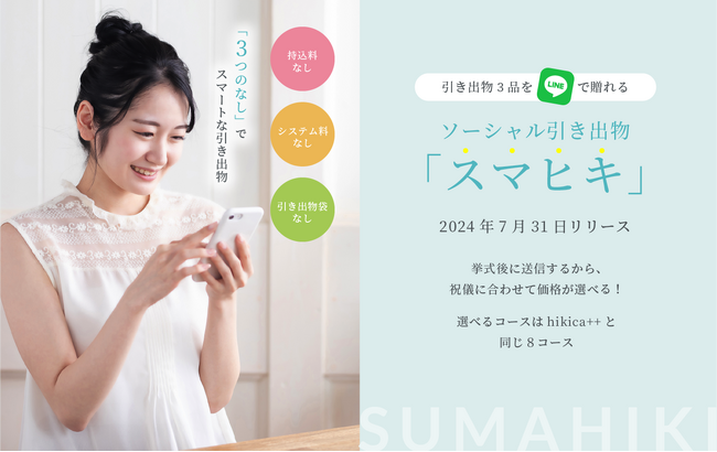 【引き出物の新世界が到来！】スマホで贈るソーシャル引き出物「スマヒキ」開始！挙式後に送信するから「引き出物は持ち込まない！」