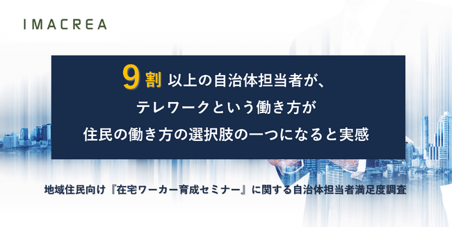 9割近くの自治体担当者が、テレワークという働き方が住民の働き方の選択肢になると実感